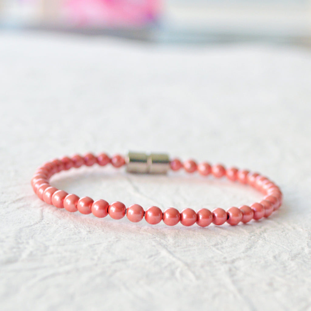 Red Pearl Hematite Magnetic Bracelet for Pain Relief