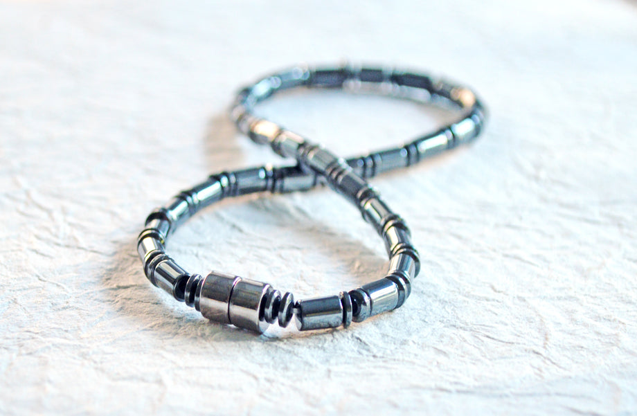 Black Tube Magnetic Hematite Necklace