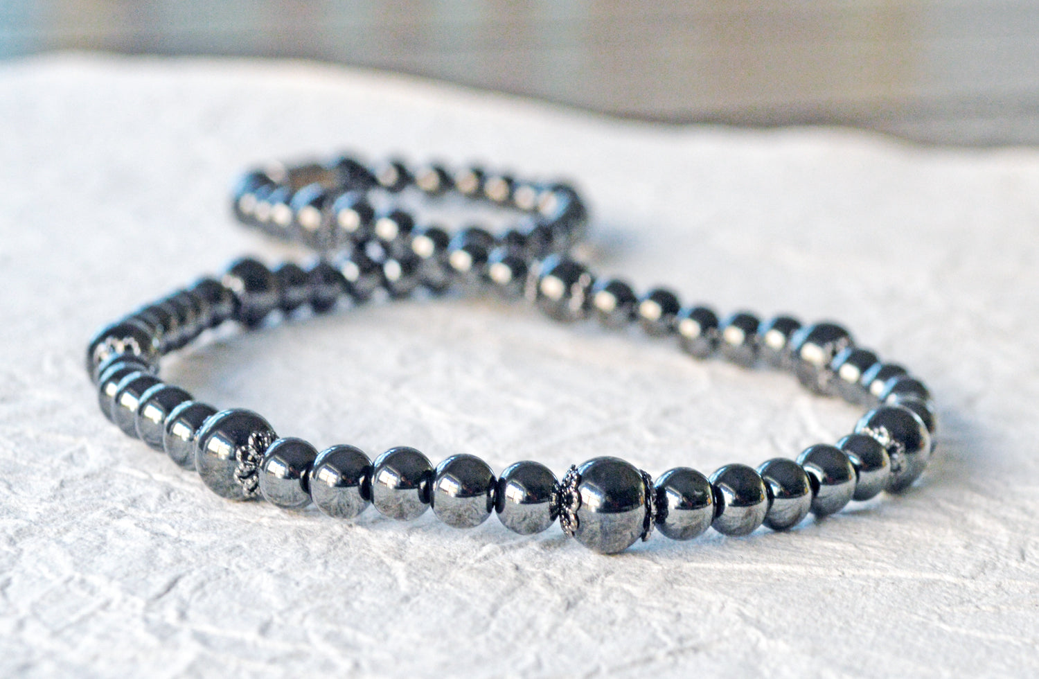 Black Magnetic Hematite Therapy Necklace Relief for Pain